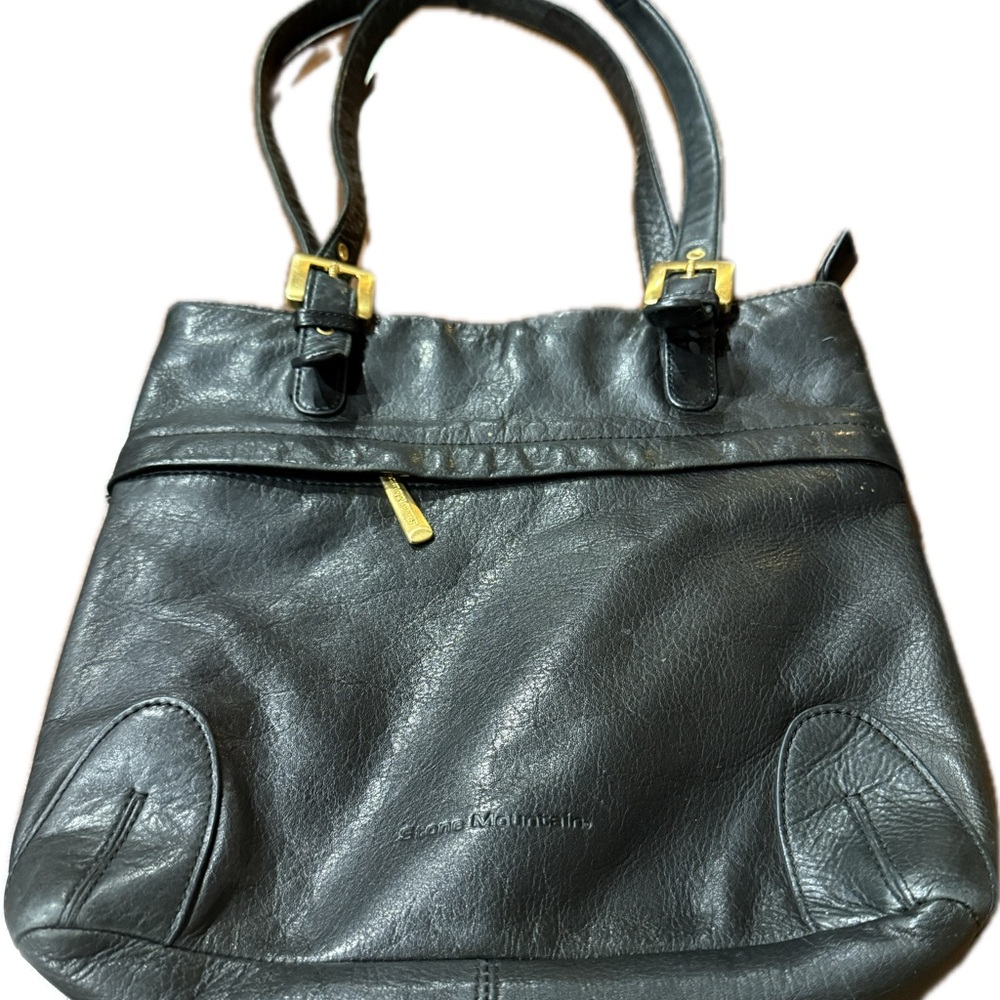 Vintage Stone Mountain black leather purse
